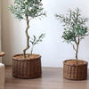 Rustic Round Wicker Planter with Liner - RusticReach