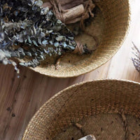 Foldable Seagrass Belly Basket with Handles - RusticReach