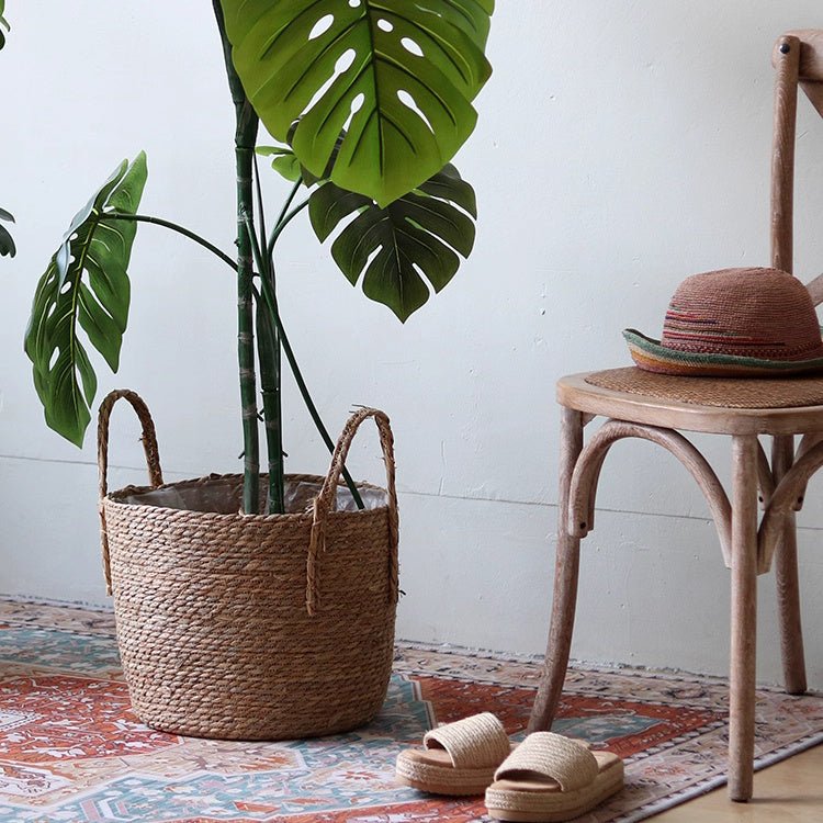 Handwoven Seagrass Basket for Plants - RusticReach