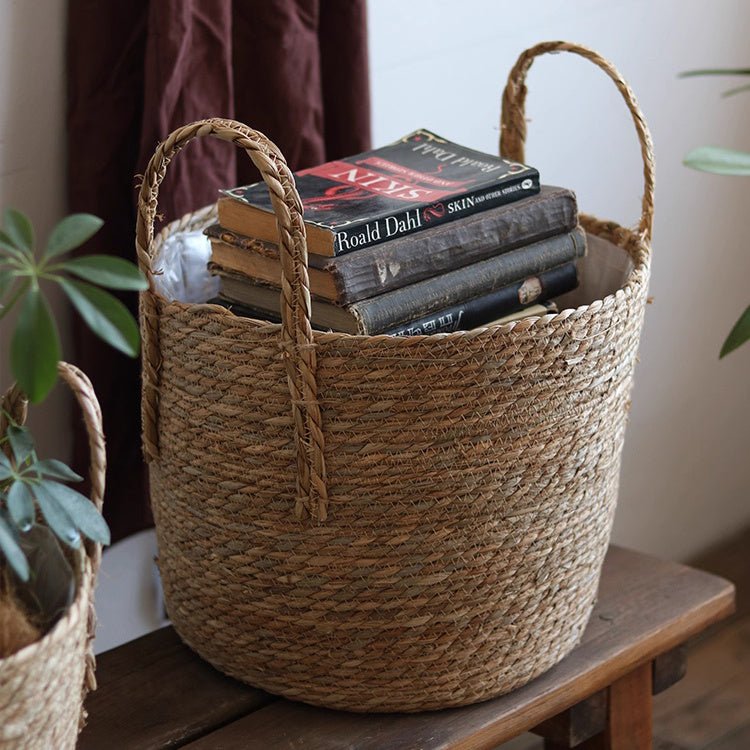 Handwoven Seagrass Basket for Plants - RusticReach