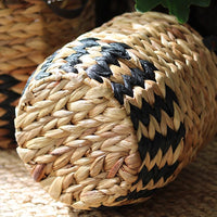 Two - Tone Basket Planter with Leather Handles - RusticReach