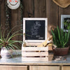 Rustic Wooden Storage Crate with Chalkboard Lid - RusticReach