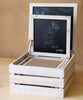 Rustic Wooden Storage Crate with Chalkboard Lid - RusticReach
