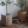 Natural Wicker Floor Planter Basket with Liner - RusticReach