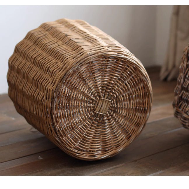 Natural Wicker Floor Planter Basket with Liner - RusticReach