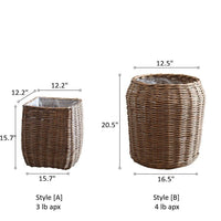 Natural Wicker Floor Planter Basket with Liner - RusticReach