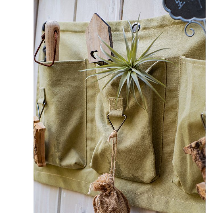 3 - Pocket Green Canvas Organizer for Garden Tools - RusticReach