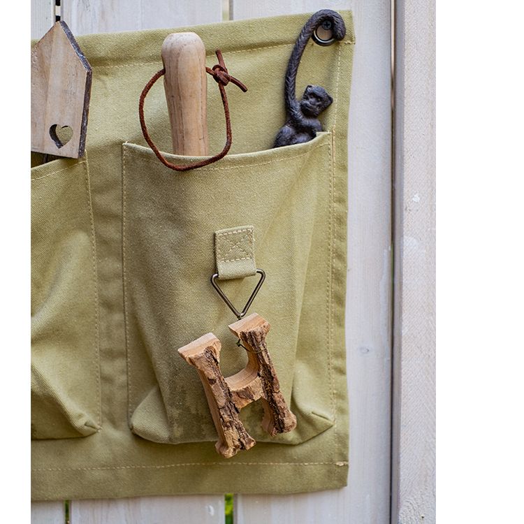 3 - Pocket Green Canvas Organizer for Garden Tools - RusticReach