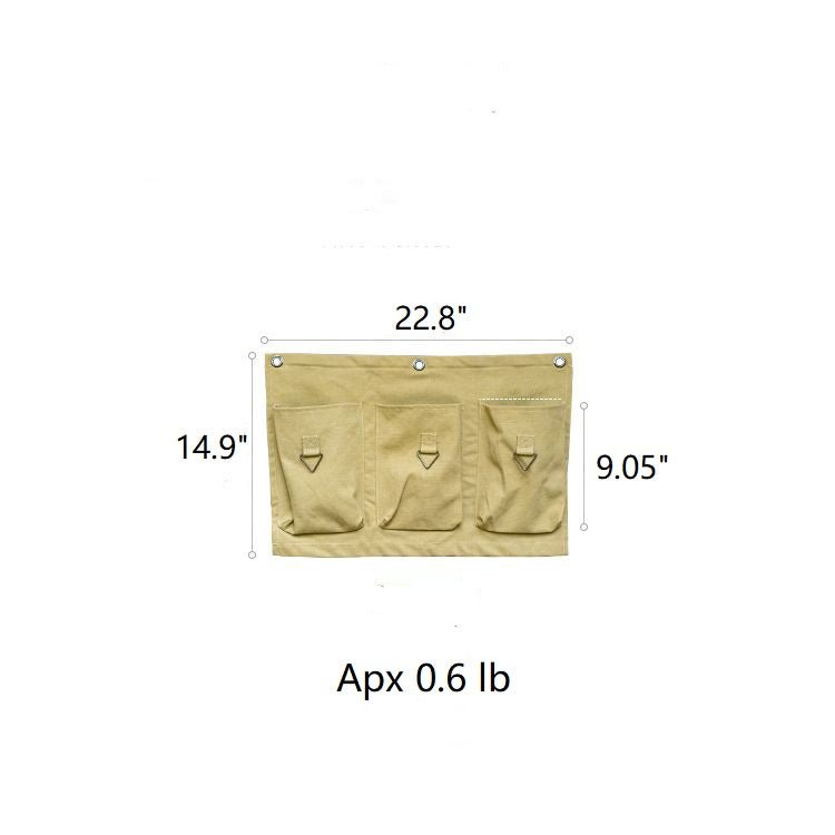 3 - Pocket Green Canvas Organizer for Garden Tools - RusticReach