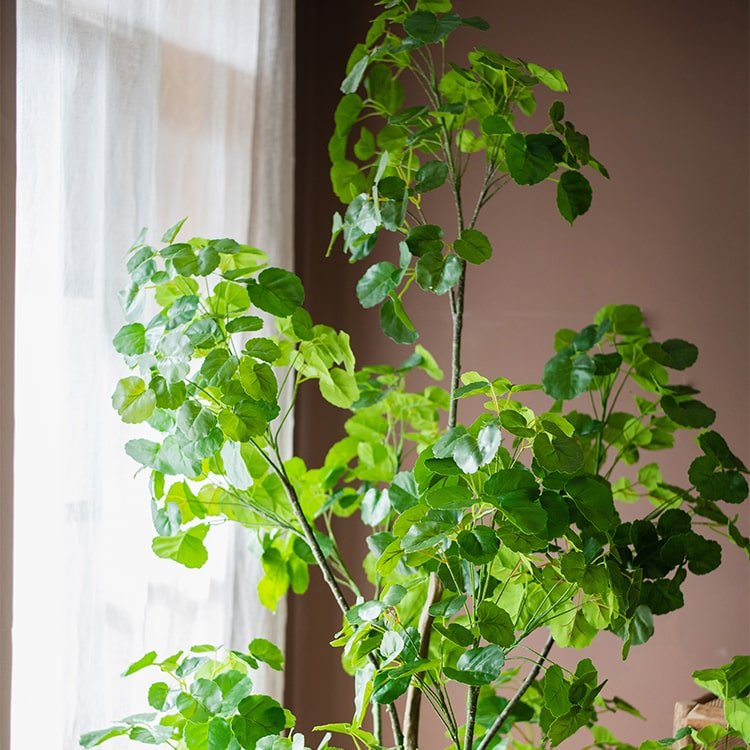 Silk Artificial Apple Banyan Leaf Tree In Pot - RusticReach