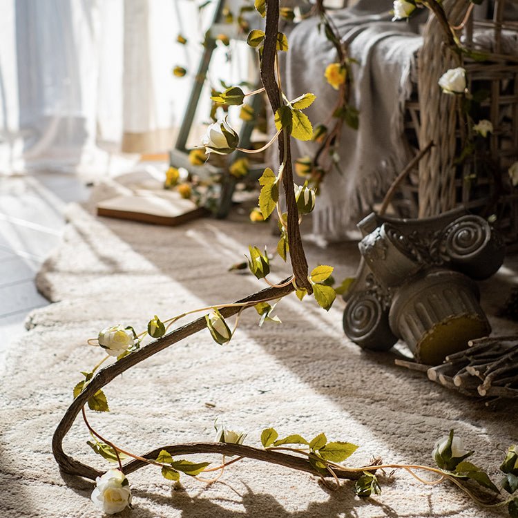 Artificial Silk Rose Vine 55" Long - RusticReach