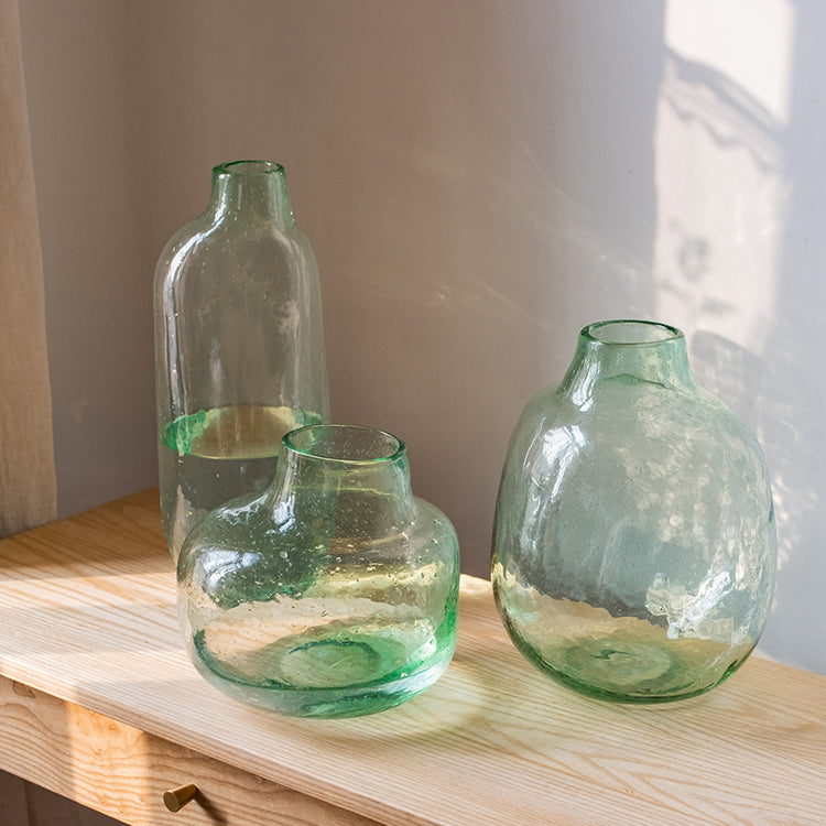 Large Artisan Hand Blown Glass Irregular Shape Vase