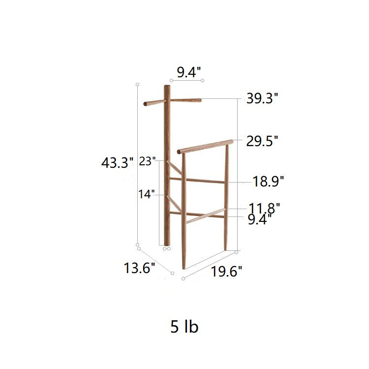 Ash Wood Bath Towel Rack Freestanding Rack for Bathroom RusticReach