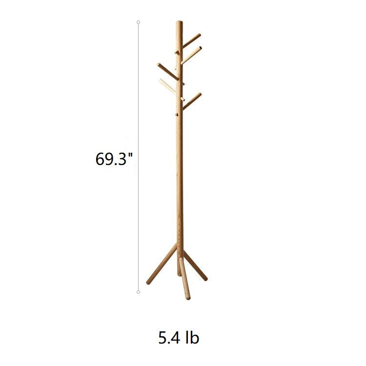 Ash Wood Coat Rack Home Entryway Rack - RusticReach