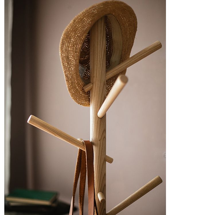 Ash Wood Coat Rack Home Entryway Rack - RusticReach