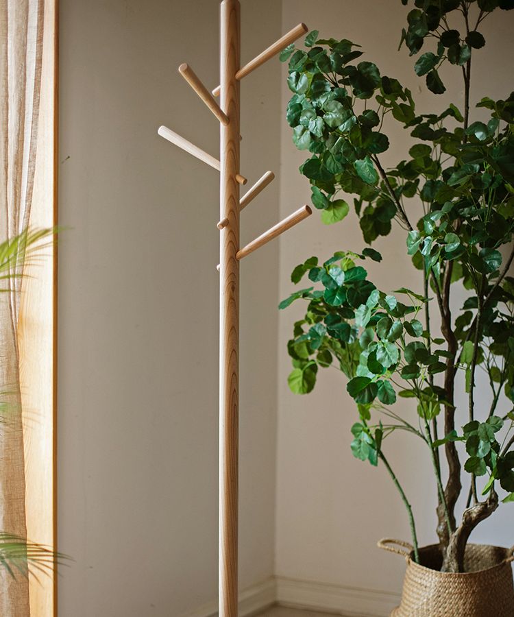 Ash Wood Coat Rack Home Entryway Rack - RusticReach