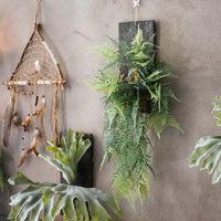 Artificial Asparagus Setaceus on Wood Board Hanging Decoration