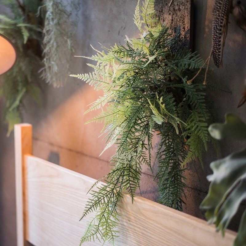 Faux Artificial Asparagus Setaceus Wood Board Hanging Decoration - RusticReach