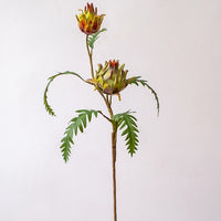 Artificial Artichoke Flower Stem in Red Green 23" Tall