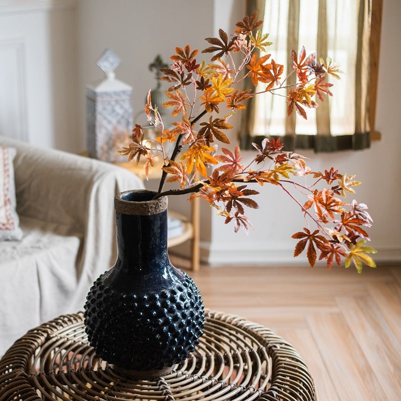 Artificial Fall Color Maple Leaf Stem Faux - RusticReach