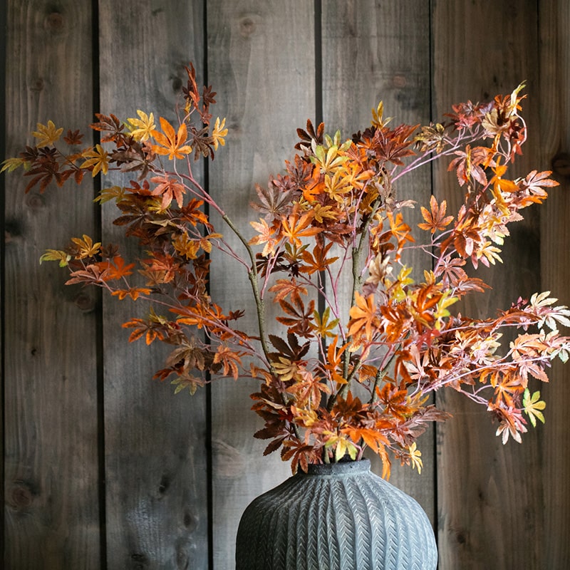 Artificial Fall Color Maple Leaf Stem Faux