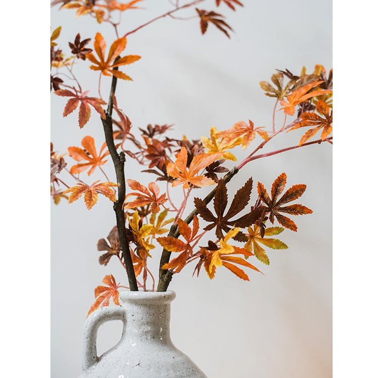 Artificial Fall Color Maple Leaf Stem Faux