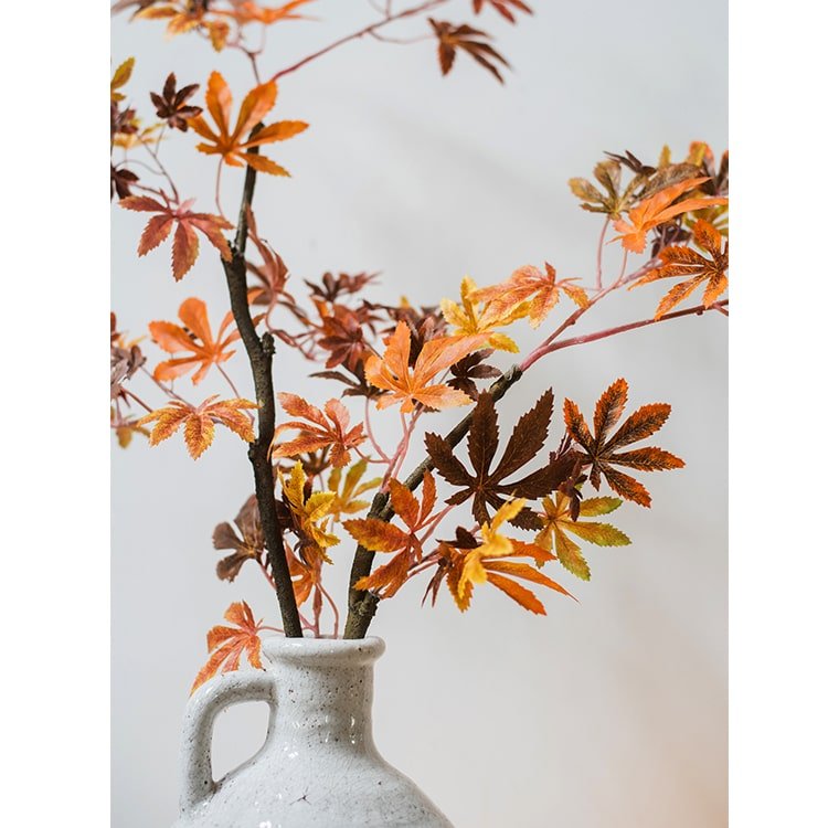 Artificial Fall Color Maple Leaf Stem Faux - RusticReach
