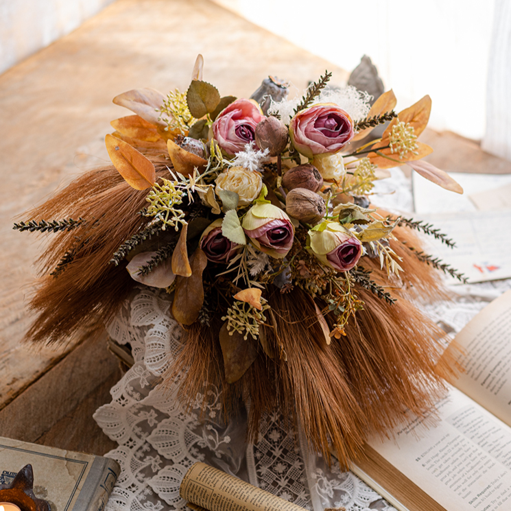 One Bundle Dried Roses Dried Flowers Bouquet Rustic Vintage Bouquet Dried  Roses Natural Dry Roses Plants Wedding Roses 