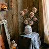 Round Camel Color Ball Flower on Twig Stem 34" Tall - RusticReach