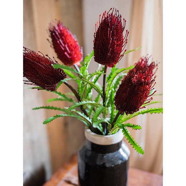 Faux Banksia Integrifolia Faux Flower 28" Tall Silk - RusticReach