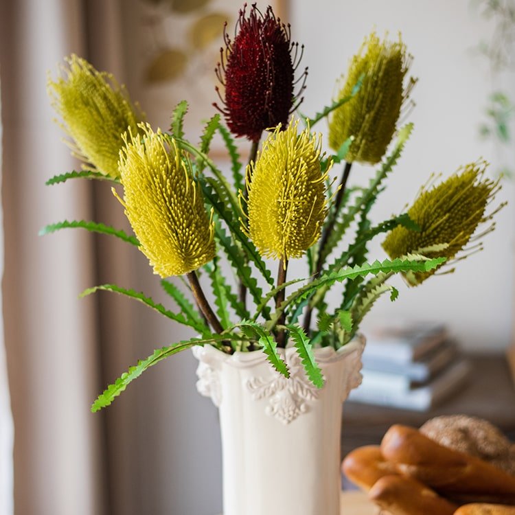 Faux Banksia Integrifolia Faux Flower 28" Tall Silk - RusticReach