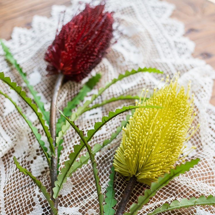Faux Banksia Integrifolia Faux Flower 28" Tall Silk - RusticReach