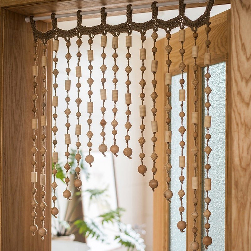 Wood Beaded Door Curtain - RusticReach
