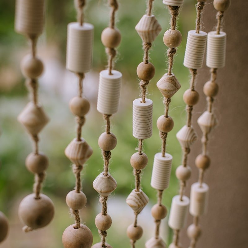 Wood Beaded Door Curtain - RusticReach