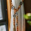 Wood Beaded Cord Curtain Tiebacks DIY Door Curtain 47" Long - RusticReach