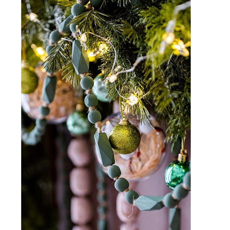 Wood Beaded Cord Curtain Tiebacks DIY Door Curtain 47" Long - RusticReach