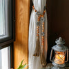 Wood Beaded Cord Curtain Tiebacks DIY Door Curtain 47" Long - RusticReach