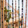 Wood Beaded Cord Curtain Tiebacks DIY Door Curtain 47" Long - RusticReach