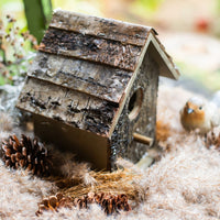 Birch Wood Decorative Bird House