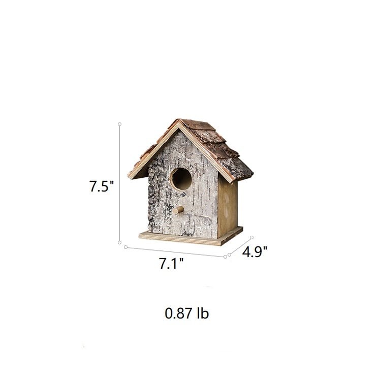 Birch Wood Decorative Bird House - RusticReach