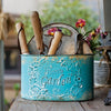Blue Metal Basket Tool Organizer Flower Garden - RusticReach