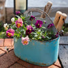 Blue Metal Basket Tool Organizer Flower Garden - RusticReach