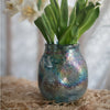 Blue Bubble Hand Blown Glass Vase - RusticReach