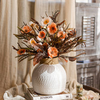 Artificial Silk Poppy Designers Flower Bouquet 24" Tall Orange
