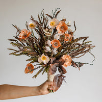 Artificial Silk Poppy Designers Flower Bouquet 24" Tall Orange