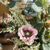 Flower Bouquet Country Pink Flower in Green Eucalyptus 21" Tall