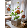 Faux Silk Artificial Buttercup Flower Bundle in Orange 21" Tall - RusticReach
