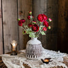 Faux Silk Artificial Buttercup Flower Bundle in Red Burgundy 21" Tall - RusticReach