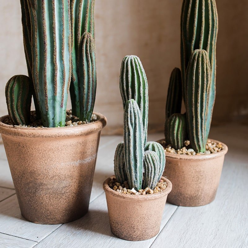 Artificial Faux Cactus in Brown Pot - RusticReach