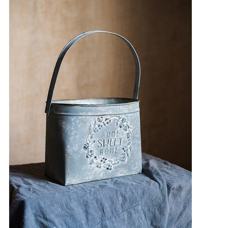 Iron Carry Flower Pot Gray Sweet Home - RusticReach